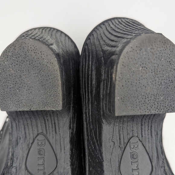 Born black leather clogs zipper low heel platform women's size 9.5 - Picture 8 of 10